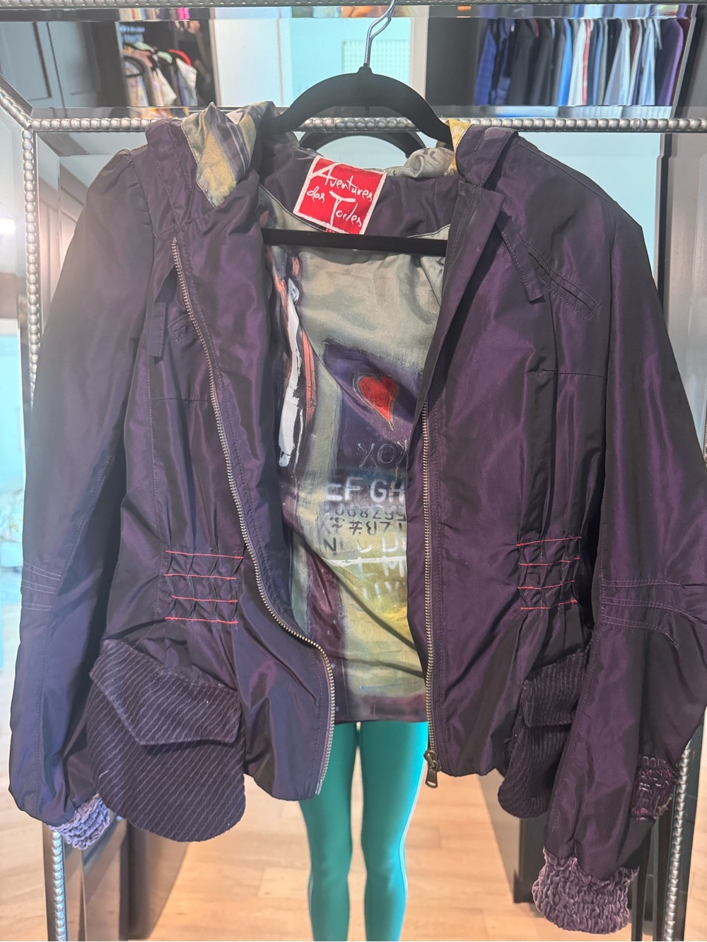 Women's Purple Hooded Bomber Jacket by